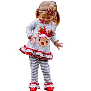 Reindeer appliqué 2 piece outfit